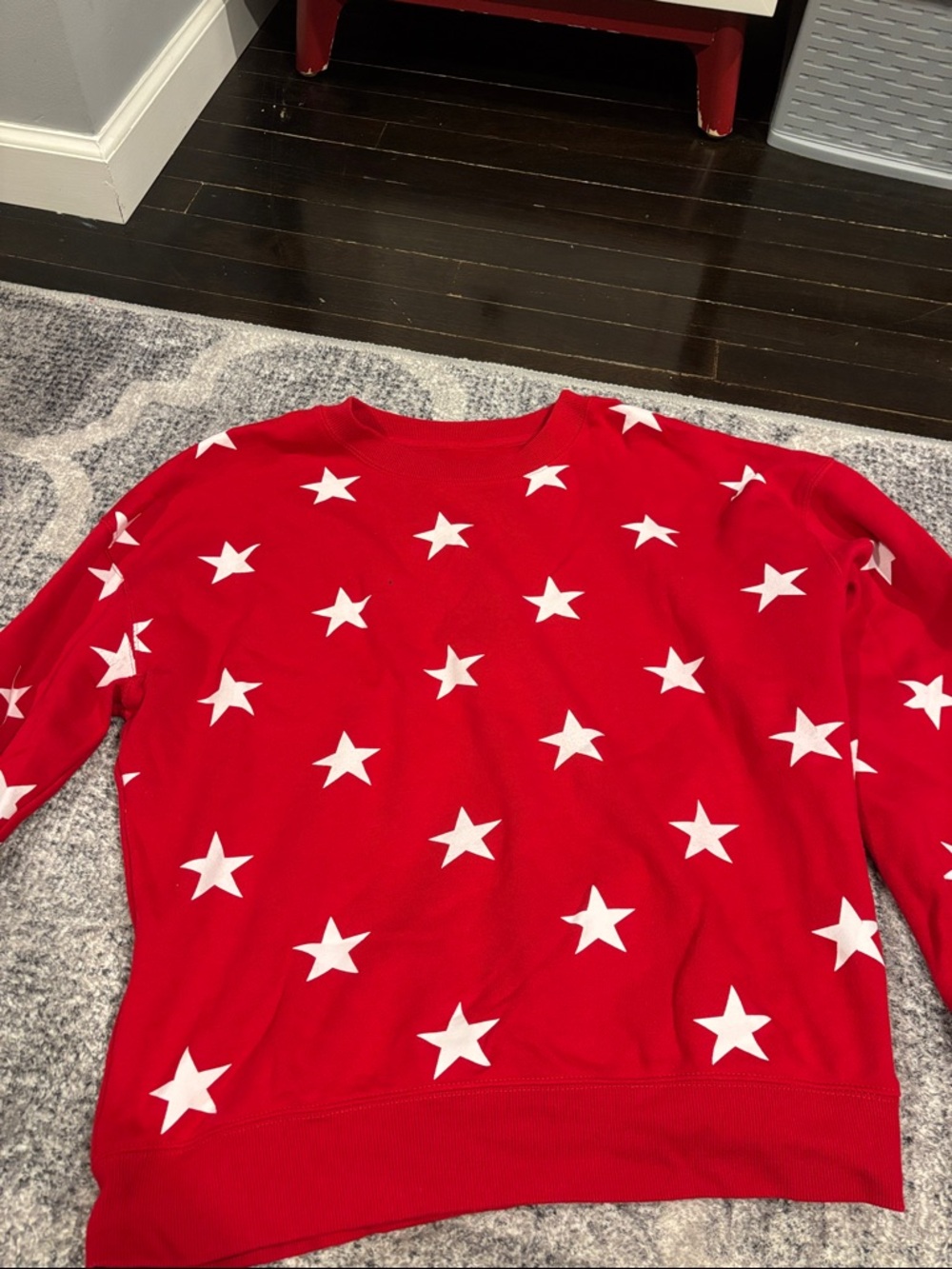 Reflex Red Sweatshirt with White Star Print
